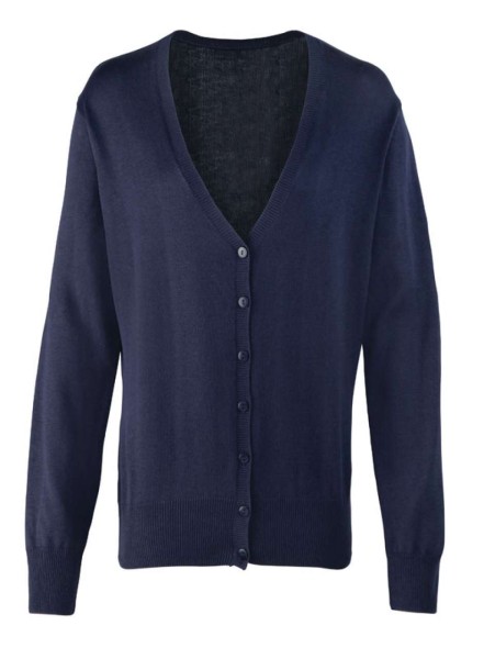 WOMEN'S BUTTON-THROUGH KNITTED CARDIGAN Kék 