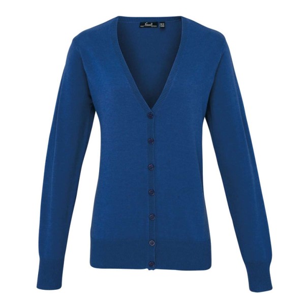 WOMEN'S BUTTON-THROUGH KNITTED CARDIGAN Kék 