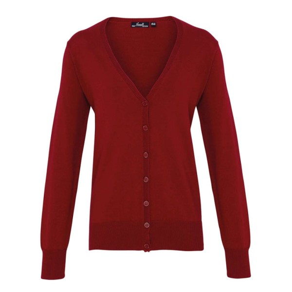 WOMEN'S BUTTON-THROUGH KNITTED CARDIGAN Piros 