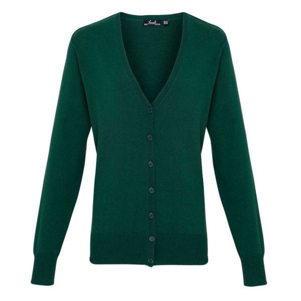 WOMEN'S BUTTON-THROUGH KNITTED CARDIGAN Zöld 