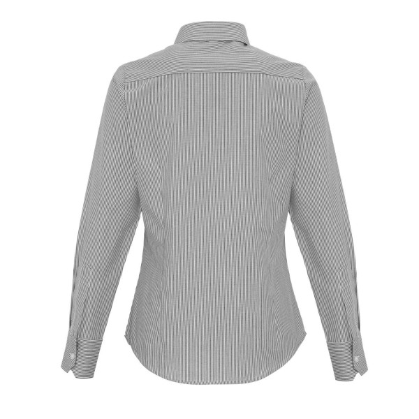 WOMEN'S COTTON RICH OXFORD STRIPES SHIRT Fehér 