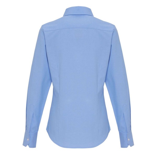 WOMEN'S COTTON RICH OXFORD STRIPES SHIRT Kék 
