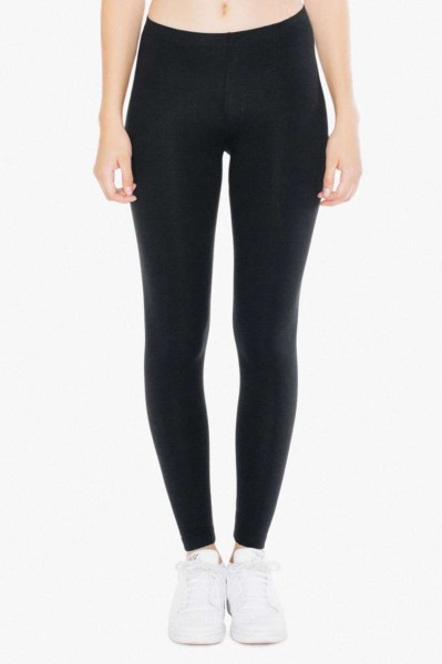 WOMEN'S COTTON SPANDEX JERSEY LEGGING Fekete 