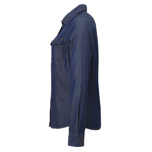 WOMEN'S JEANS STITCH DENIM SHIRT Kék 