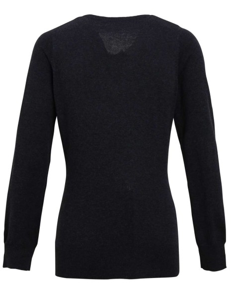 WOMEN'S KNITTED V-NECK SWEATER Szürke 