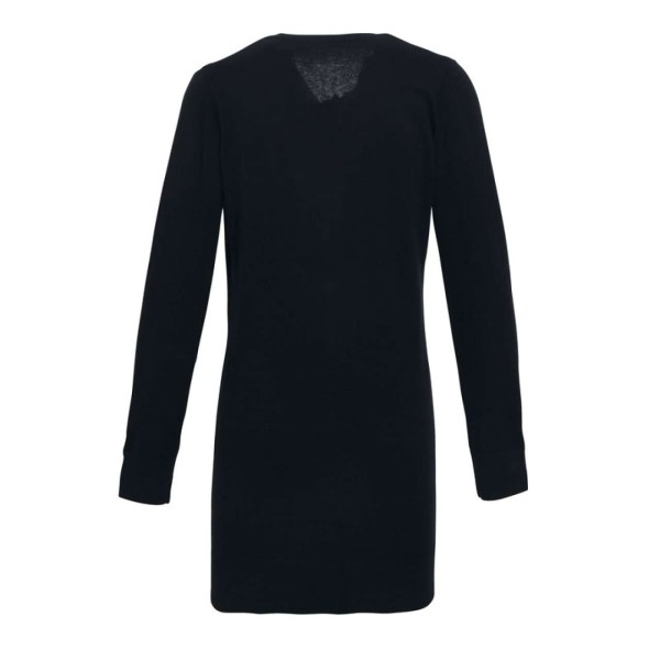 WOMEN'S LONG LENGTH KNITTED CARDIGAN Fekete 