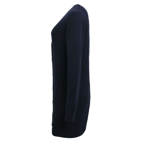 WOMEN'S LONG LENGTH KNITTED CARDIGAN Kék 