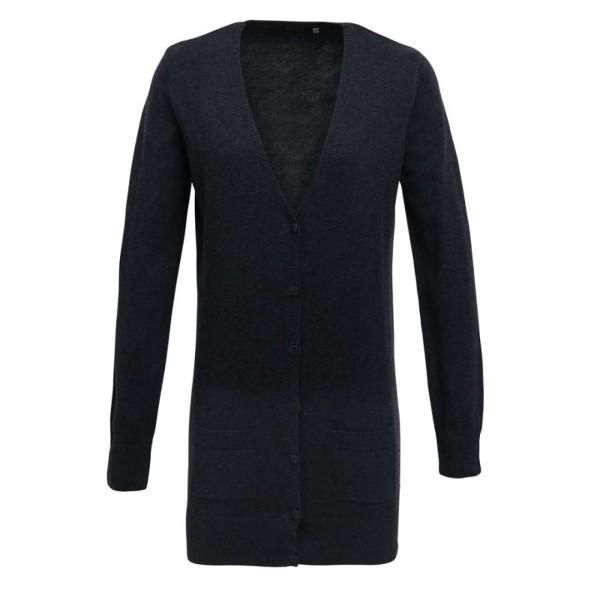 WOMEN'S LONG LENGTH KNITTED CARDIGAN Szürke 