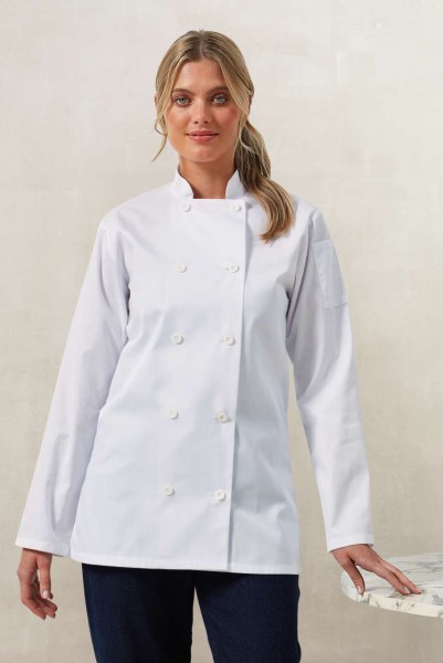 WOMEN'S LONG SLEEVE CHEF'S JACKET Fehér 