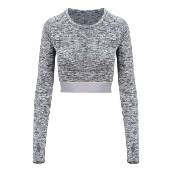 WOMEN'S LONG SLEEVE CROP T Szürke 