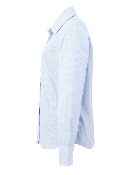 WOMEN'S LONG SLEEVE GINGHAM MICROCHECK SHIRT Kék 