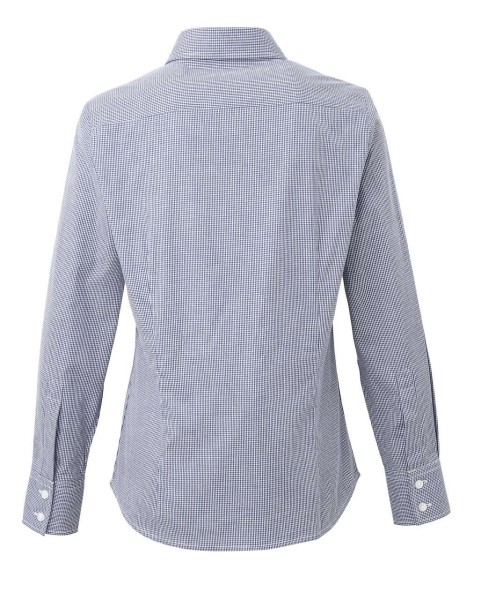 WOMEN'S LONG SLEEVE GINGHAM MICROCHECK SHIRT Kék 