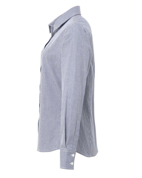 WOMEN'S LONG SLEEVE GINGHAM MICROCHECK SHIRT Kék 