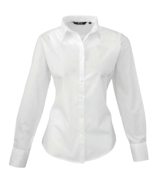 WOMEN'S LONG SLEEVE POPLIN BLOUSE Fehér 