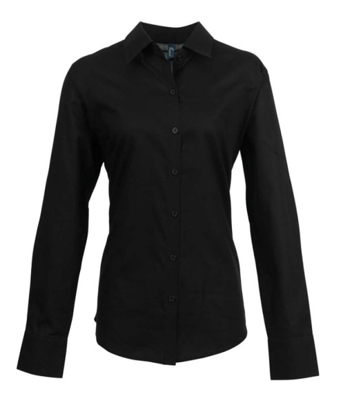 WOMEN'S LONG SLEEVE SIGNATURE OXFORD BLOUSE Fekete 