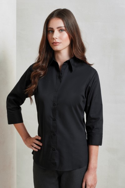 WOMEN'S POPLIN 3/4 SLEEVE BLOUSE Fehér 