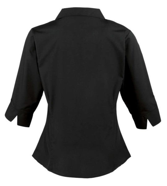 WOMEN'S POPLIN 3/4 SLEEVE BLOUSE Fekete 