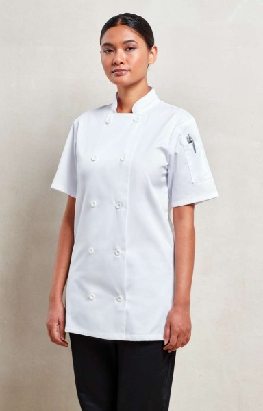 WOMEN'S SHORT SLEEVE CHEF'S JACKET Fehér 