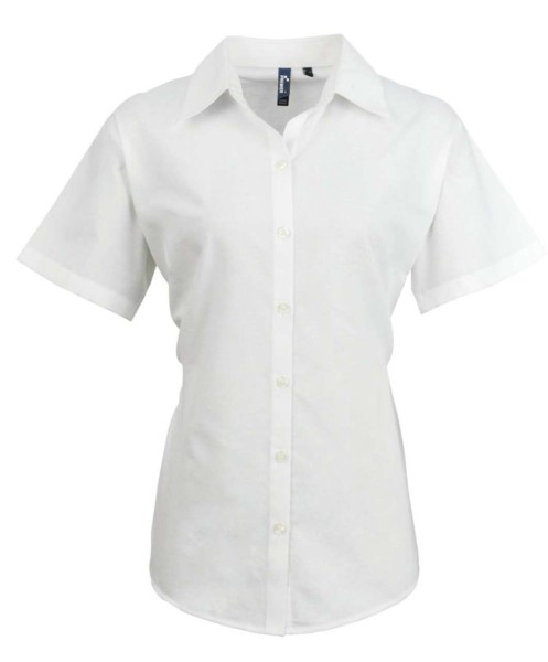 WOMEN'S SHORT SLEEVE SIGNATURE OXFORD BLOUSE Fehér 