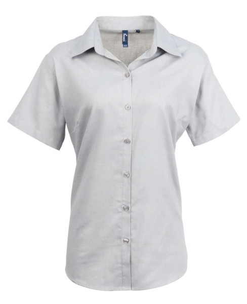 WOMEN'S SHORT SLEEVE SIGNATURE OXFORD BLOUSE Szürke 