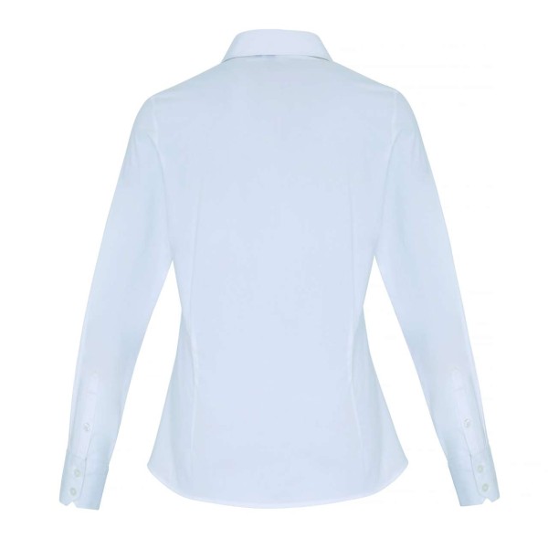WOMEN'S STRETCH-FIT COTTON POPLIN LONG SLEEVE SHIRT Fehér 