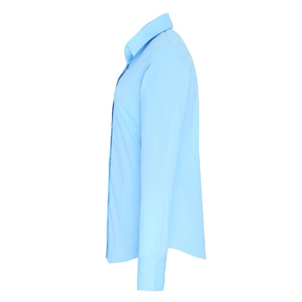 WOMEN'S STRETCH-FIT COTTON POPLIN LONG SLEEVE SHIRT Kék 