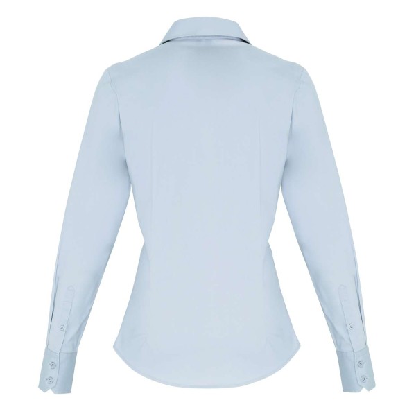 WOMEN'S STRETCH-FIT COTTON POPLIN LONG SLEEVE SHIRT Szürke 