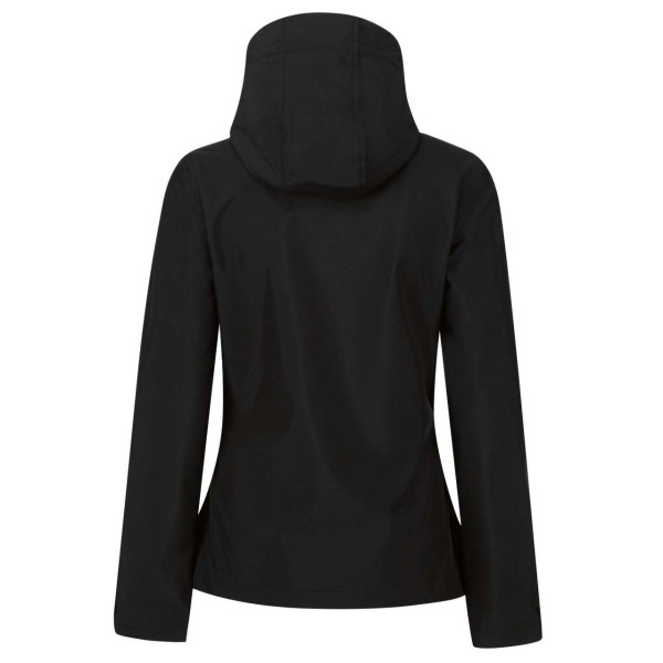 WOMEN'S VENTURER 3 LAYER HOODED PRINTABLE SOFTSHELL JACKET Fekete 