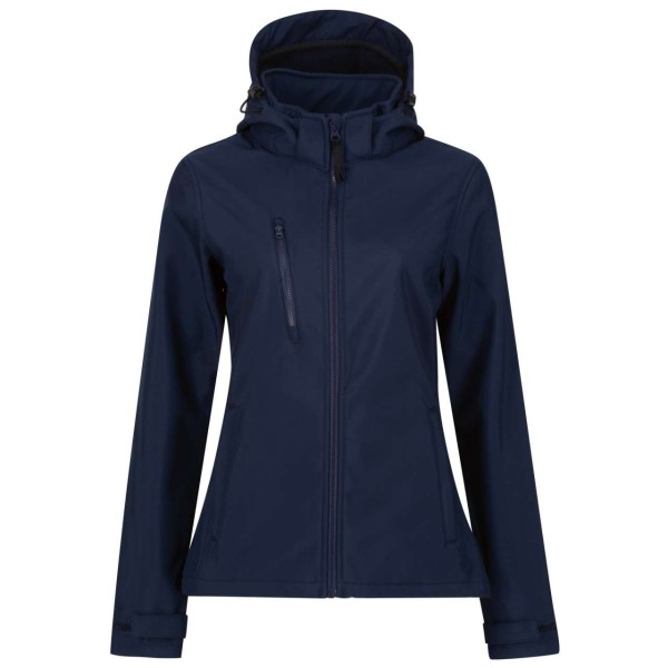 WOMEN'S VENTURER 3 LAYER HOODED PRINTABLE SOFTSHELL JACKET Kék 
