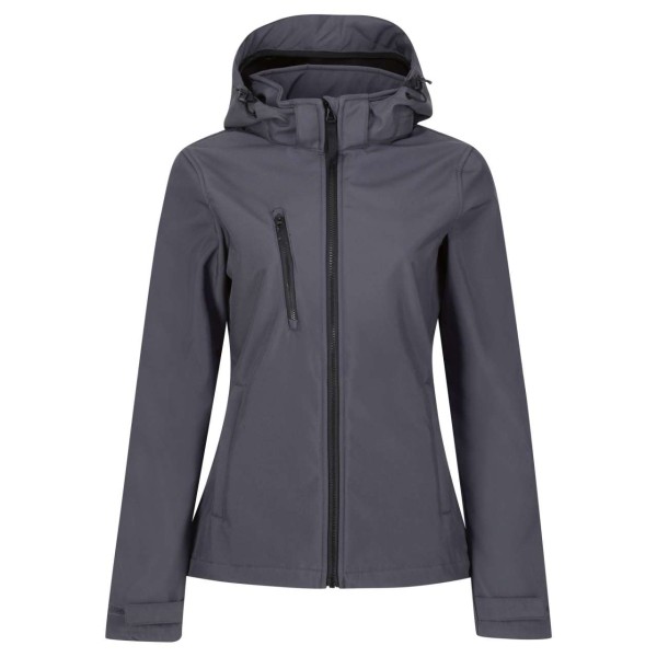 WOMEN'S VENTURER 3 LAYER HOODED PRINTABLE SOFTSHELL JACKET Szürke 