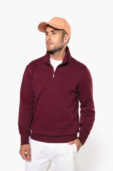 ZIPPED NECK SWEATSHIRT Kék 