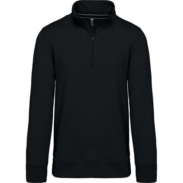 ZIPPED NECK SWEATSHIRT Fekete 