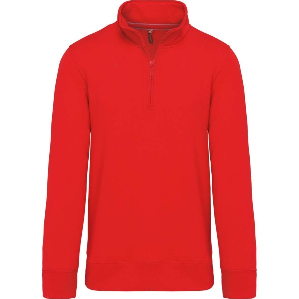 ZIPPED NECK SWEATSHIRT Piros 